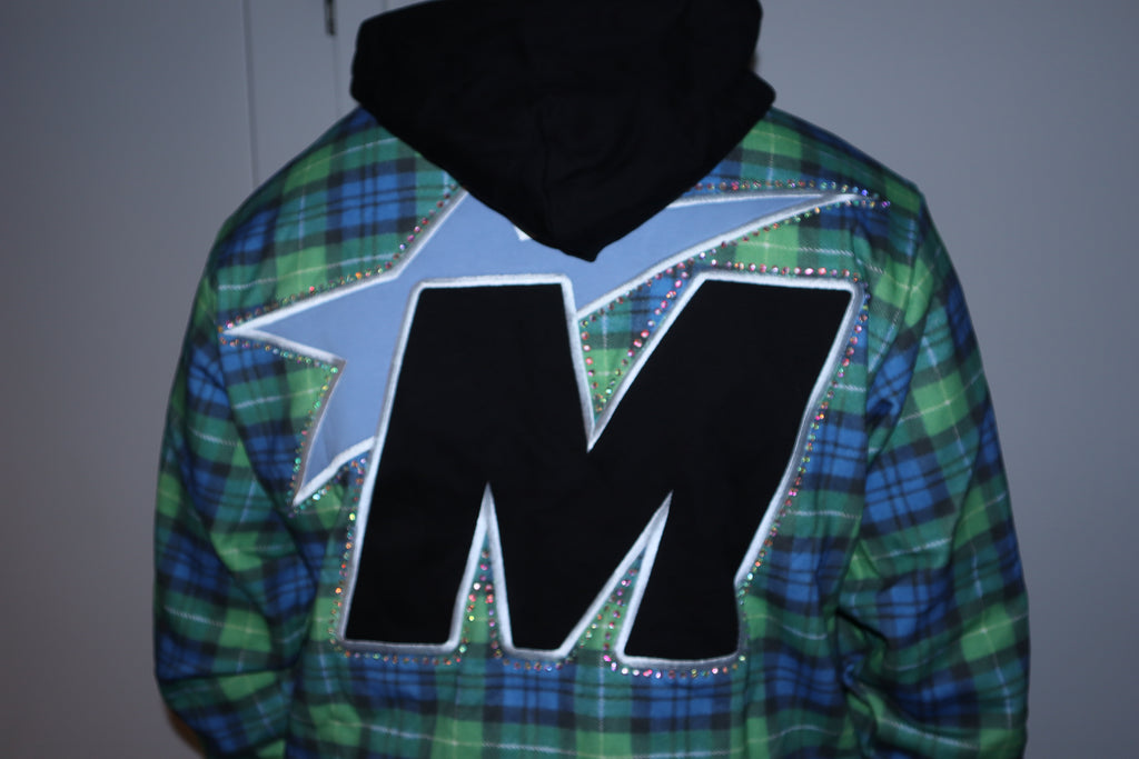 "Timberwolves Plaid” Zip up hoodie - Black