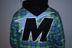 "Timberwolves Plaid” Zip up hoodie - Black