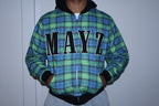 "Timberwolves Plaid” Zip up hoodie - Black