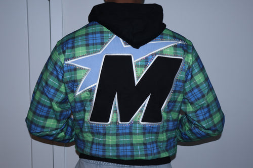 "Timberwolves Plaid” Zip up hoodie - Black