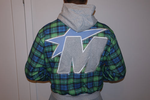 "Timberwolves Plaid” Zip up hoodie - Gray